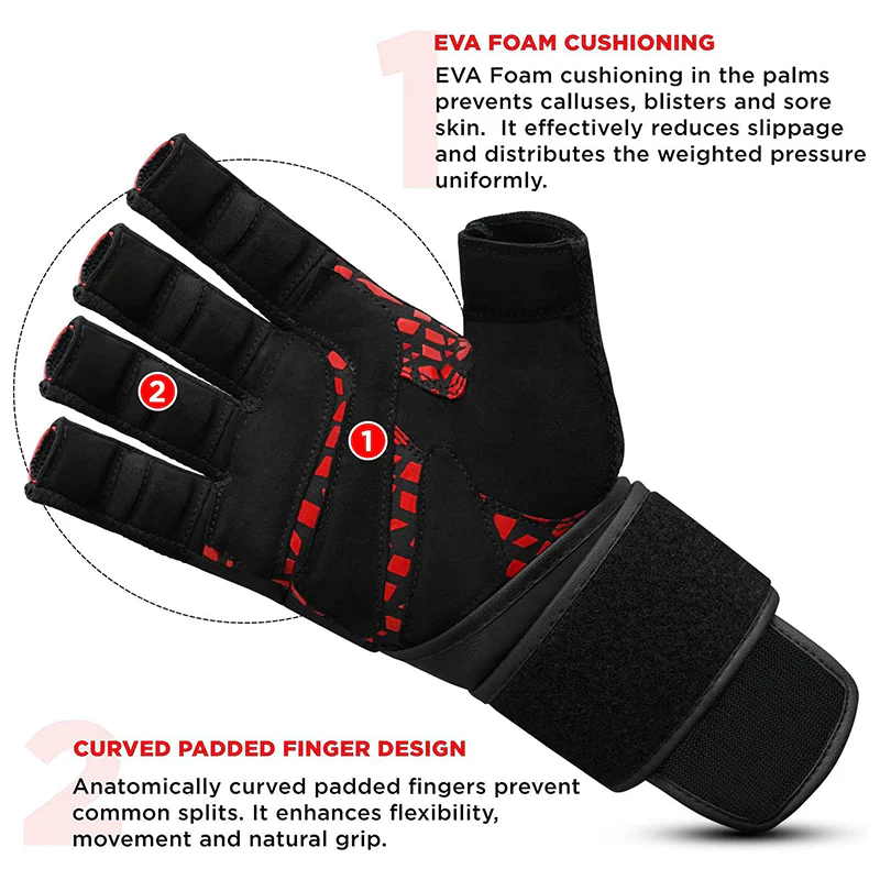 RDX L7 Weight Lifting Leather Gym Gloves